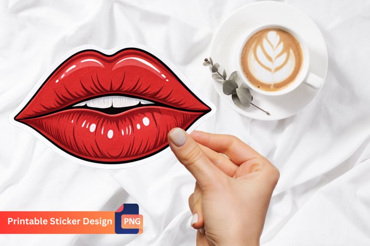 Red Lips Sticker, Red Lips Vinyl Sticker, Red Lips Decal