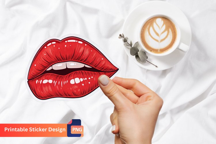 Red Lips Sticker, Red Lips Vinyl Sticker, Red Lips Decal