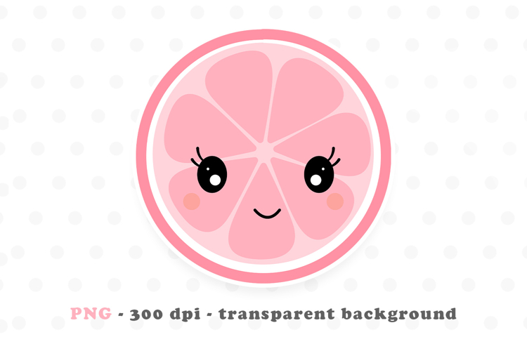Red Orange Kawaii PNG | Cute Fruit Sticker Clipart