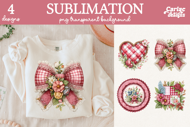 Red Plaid Sublimation Bundle, Red Plaid Clipart Bundle