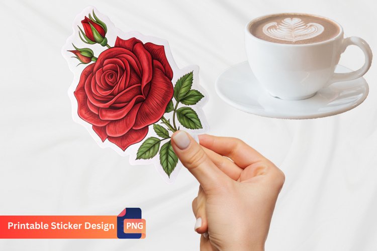 Red Flower Clipart Image 4