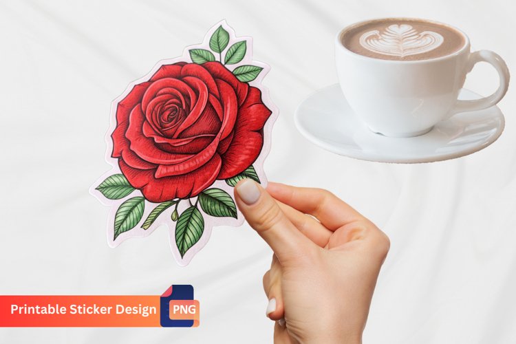 Red Flower Clipart Image 6