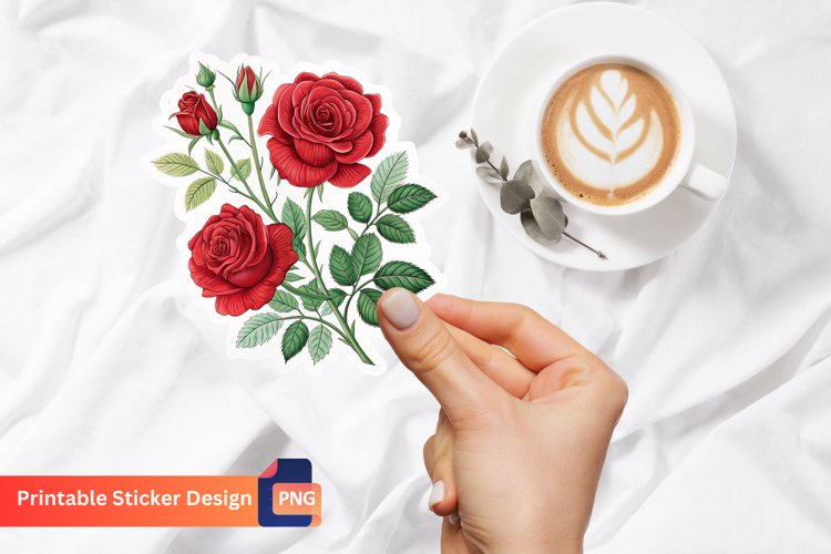 Red Flower Clipart Image 3