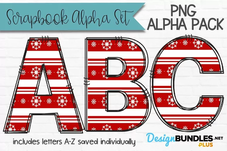 Christmas Sweater Letters Scrapbook| Sublimation Alphabet