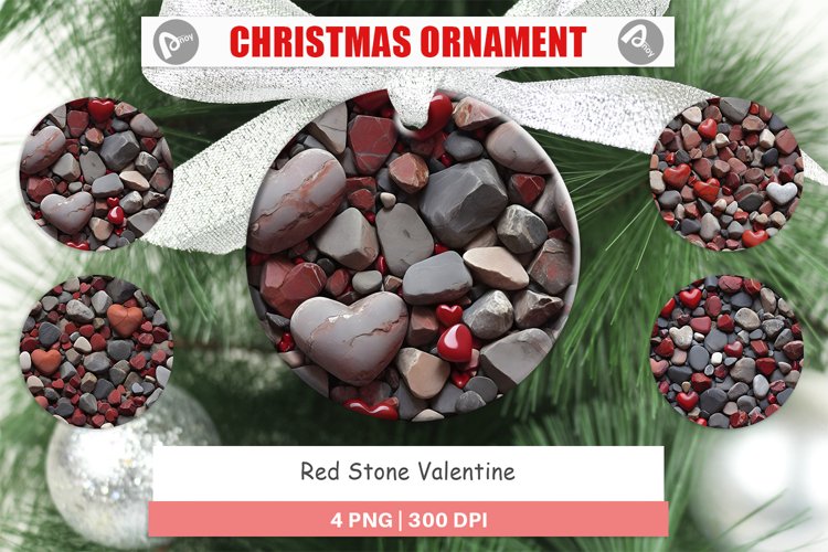 Christmas Ornaments Red Stone Valentine