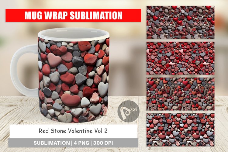 Mug sublimation design Red Stone Valentine example image 1