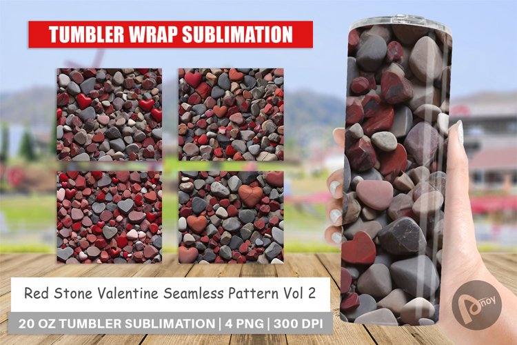Tumbler Sublimation Wrap Red Stone Valentine