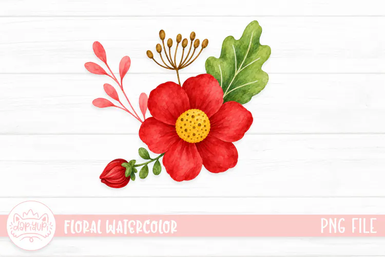 Botanical Watercolor Illustration, Floral Watercolor Design