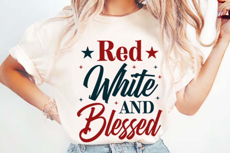 Red White and Blessed Svg Design