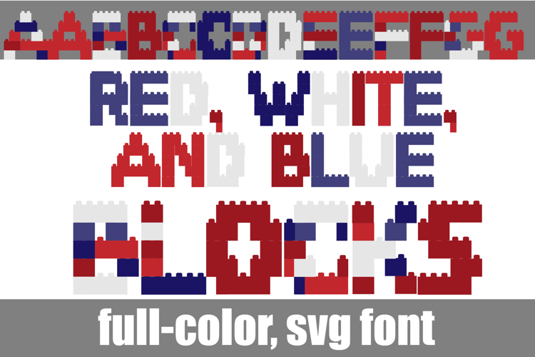 Red, White, and Blue Blocks Color Font