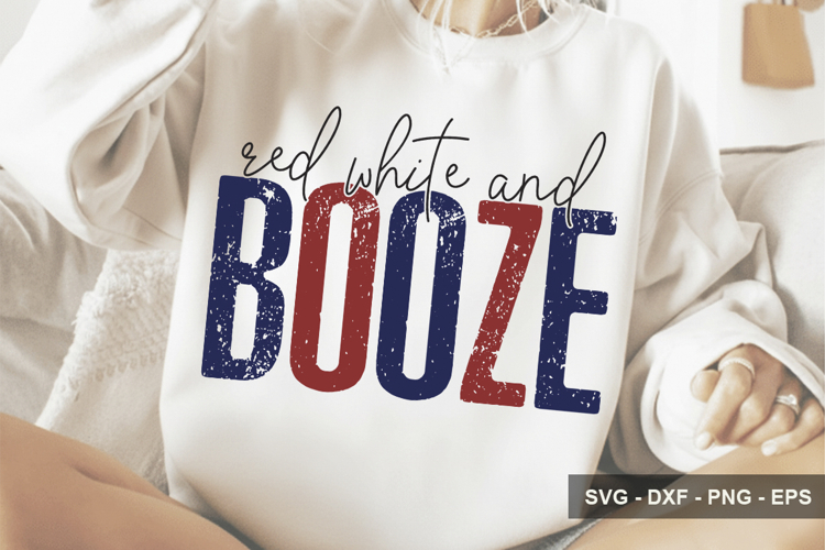 Red White And Booze - 4th Of July Design