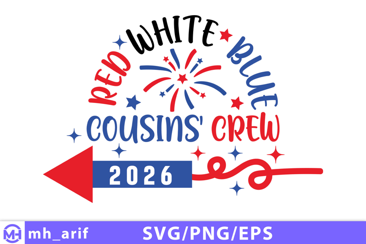 Patriotic cousins crew t shirt design 2026 red white blue fi