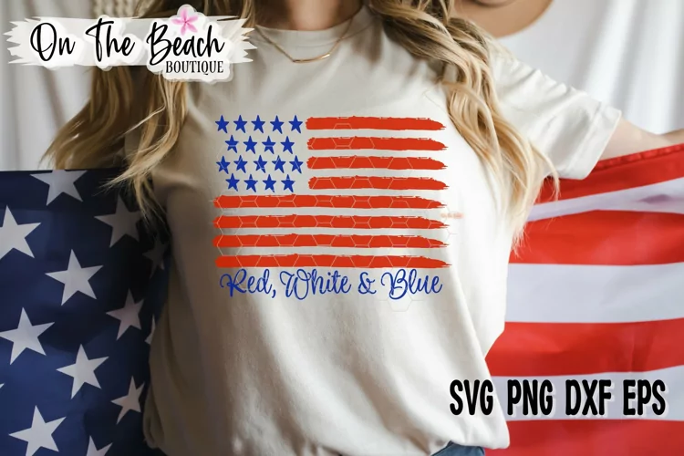 USA Flag SVG Red White Blue SVG PNG CUTTING SUBLIMATION