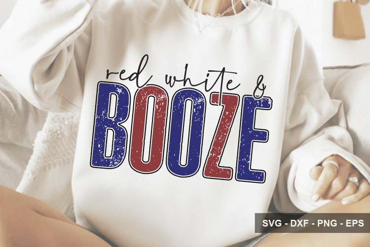 Red White And Booze - 4th Of July Design