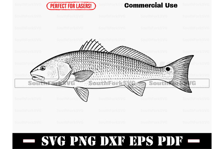 Redfish Red Drum SVG PNG DXF EPS PDF