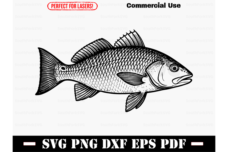 Redfish Red Drum Design SVG PNG DXF EPS PDF