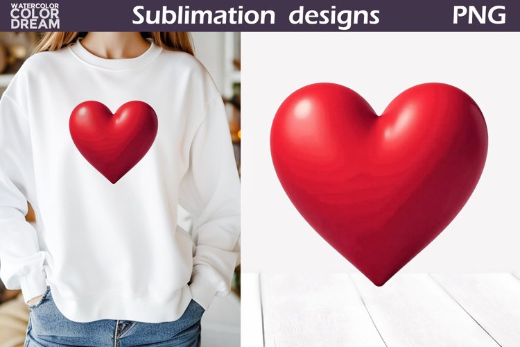 Red Heart Clipart | Valentines Day Sublimation