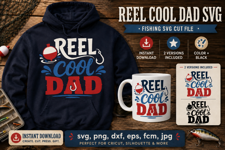Reel cool dad Fishing Quote SVG, Dad Fishing svg,