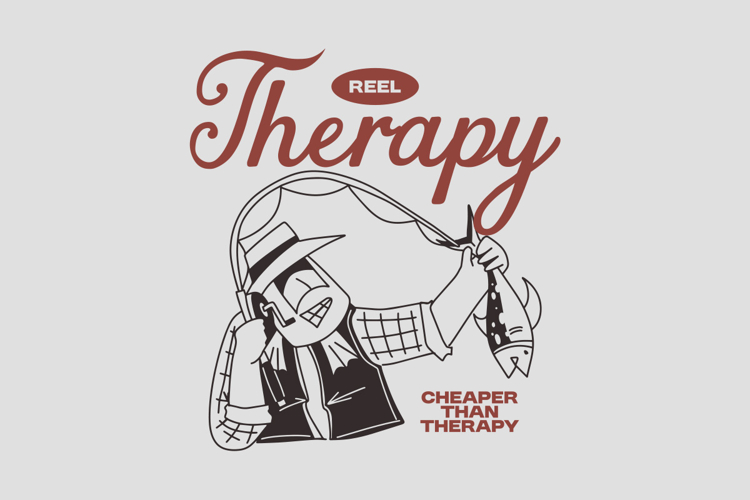 Reel Therapy Vintage Summer Fishing T shirt Design