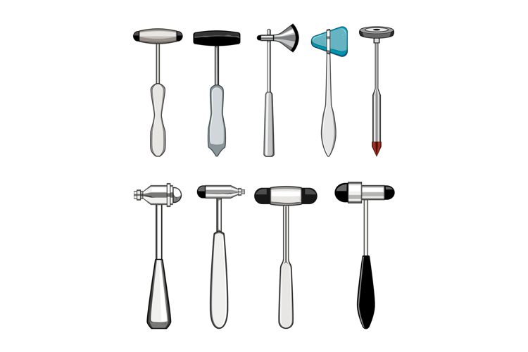 reflex hammer set cartoon