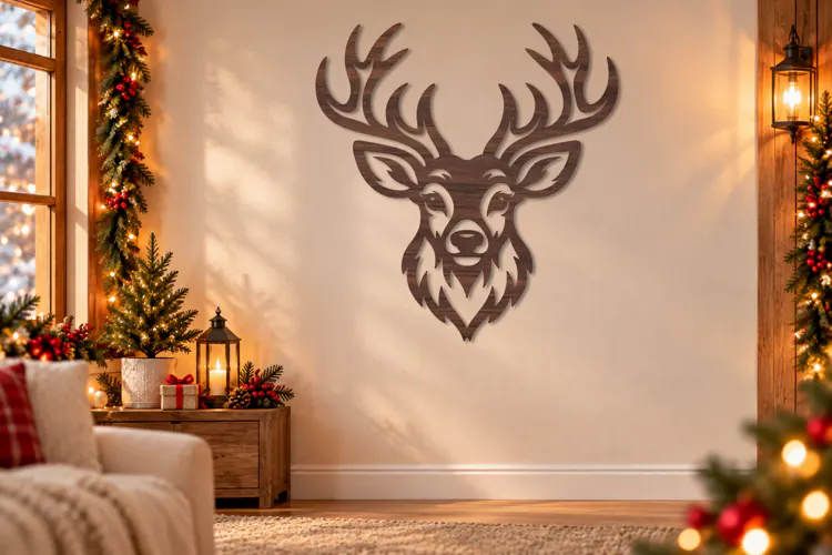 Reindeer Antler Laser Cut Wall Art