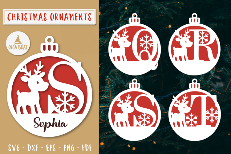 Reindeer Monogram Svg Image 9