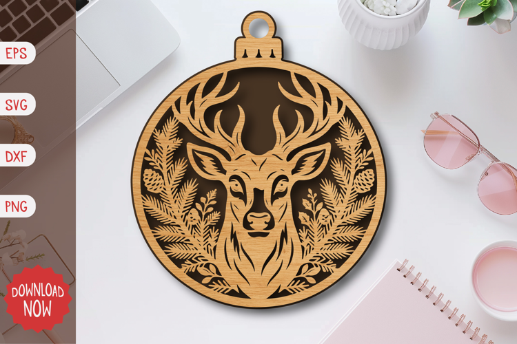 Reindeer Face Ornament SVG