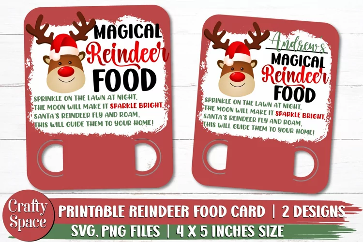 Magic Reindeer Food Card | Printable Christmas Card PNG