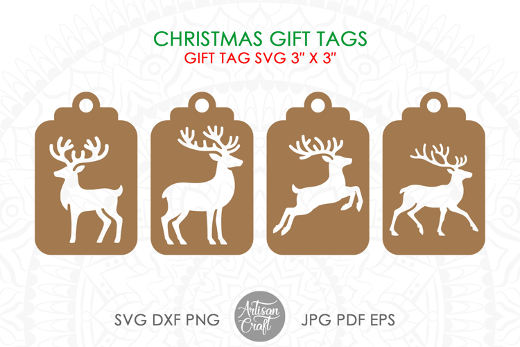Reindeer gift tag, Christmas gift tag, SVG cut files