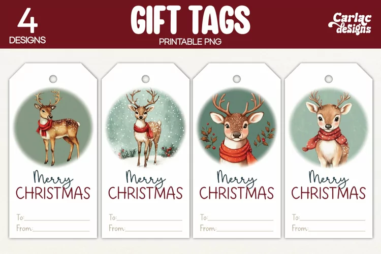 Christmas Gift Tags, Merry Christmas Printable Tags