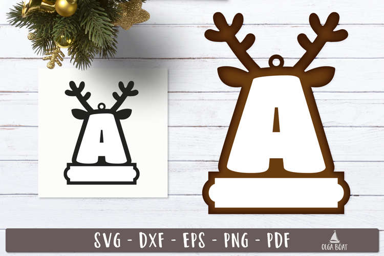 Reindeer Monogram Svg