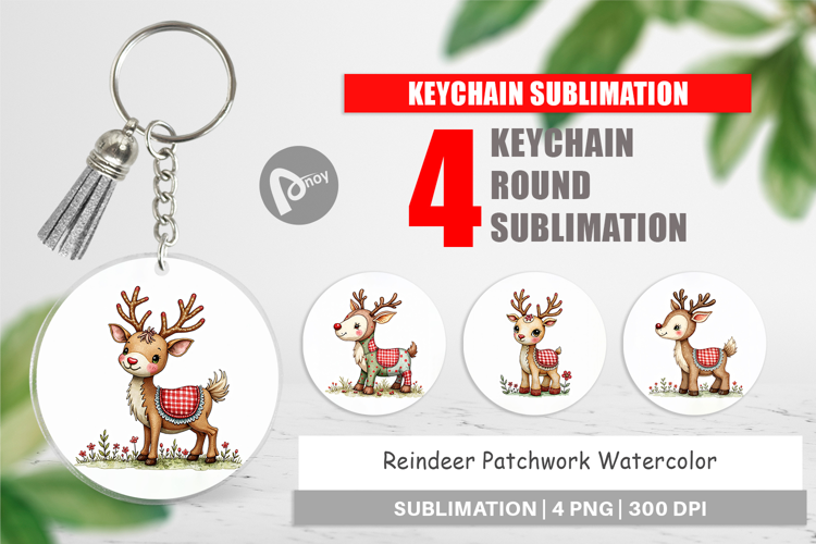Reindeer Patchwork Keychain