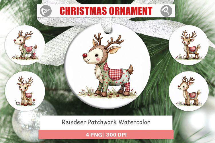 Reindeer Patchwork Ornament