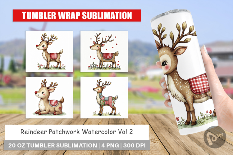 Reindeer Patchwork Tumbler