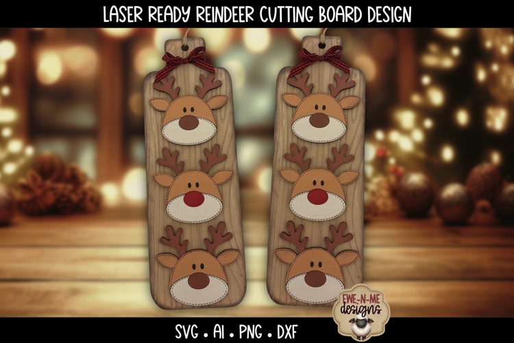 Reindeer Cookie Board Laser Ready SVG | Holiday SVG