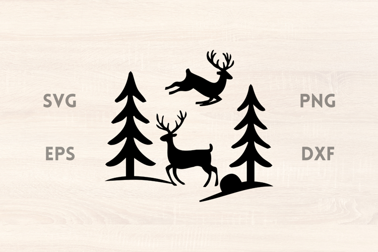 Reindeers with Trees SVG