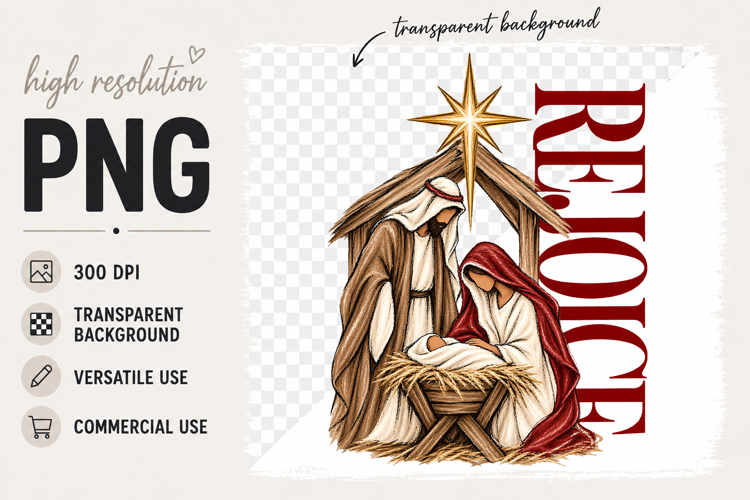 Rejoice, Jesus png, Nativity png, Christian Christmas png