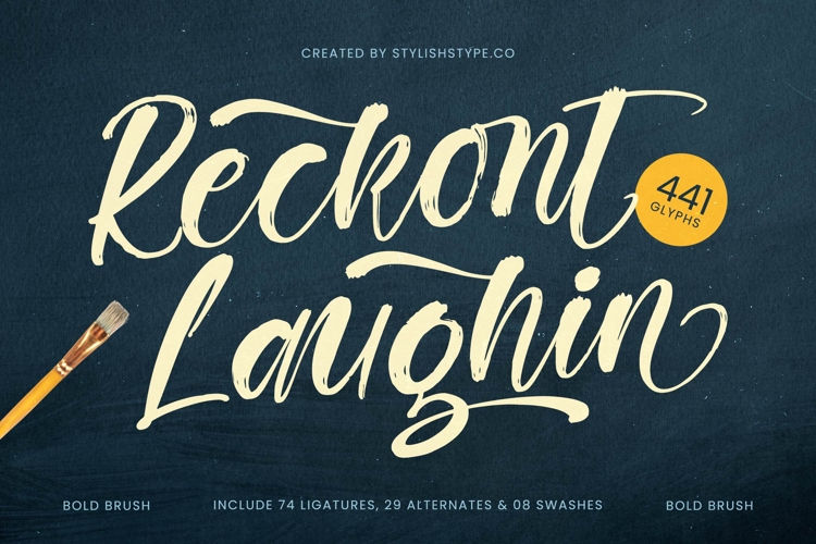 Rekont Laughin - Bold Brush Font