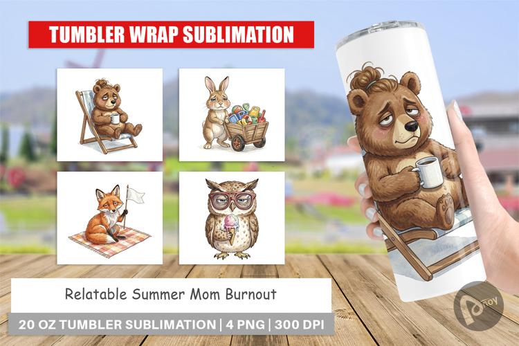 Relatable Summer Mom Burnout Tumbler