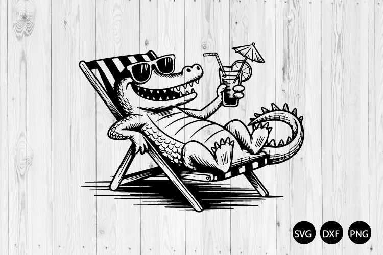 Relax Crocodile SVG, Summer Alligator SVG, Crocodile SVG