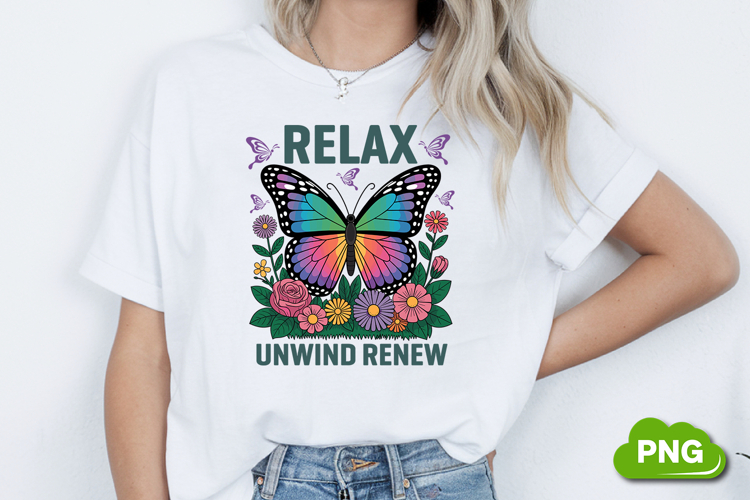 Relax Unwind Renew PNG, Butterfly PNG, Butterfly Clipart