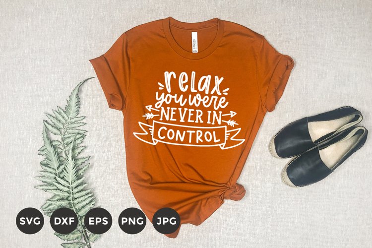 Sarcastic T-Shirt | Relax you were never in control Svg example image 1