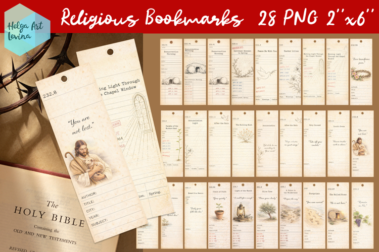 Religious Bookmarks Bundle. Christian quotes PNG