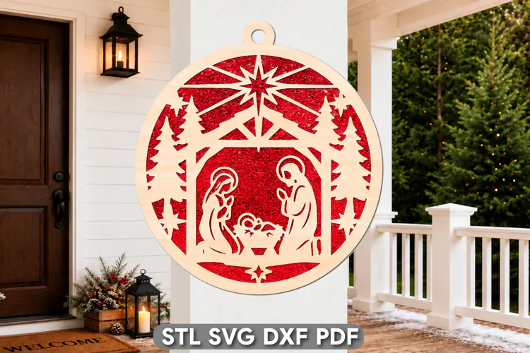 Religious Christmas Ornament SVG