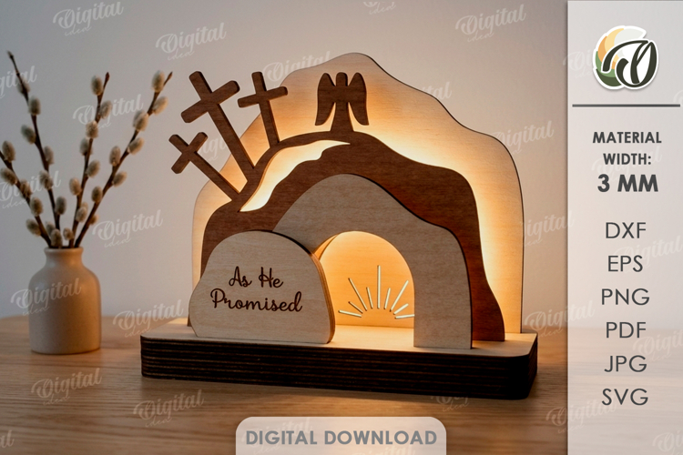 Religious Led Lamp Laser Cut. Nightlight. Night Lamp SVG
