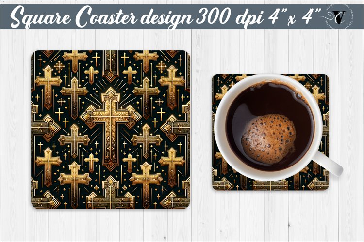 Square Coaster | Religious | Christianity coaster example image 1