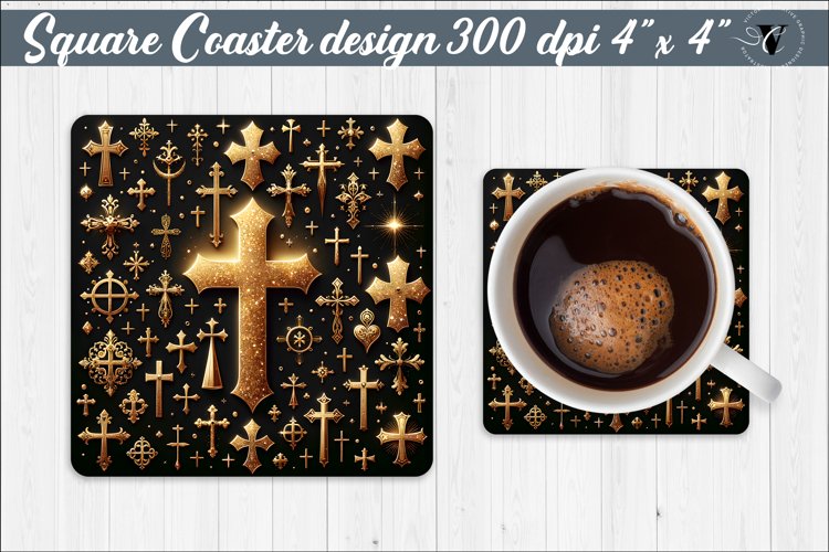Square Coaster | Religious | Christianity coaster example image 1