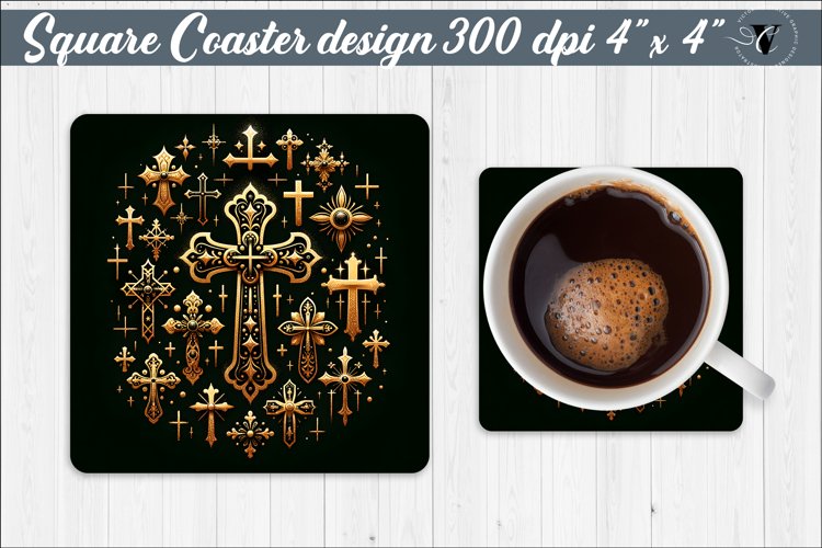 Square Coaster | Religious | Christianity coaster example image 1