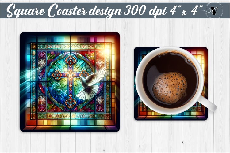 Square Coaster | Religious | Christianity coaster example image 1