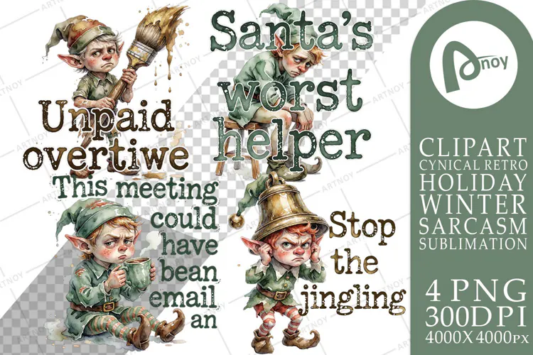 Reluctant Christmas Elves Sublimation